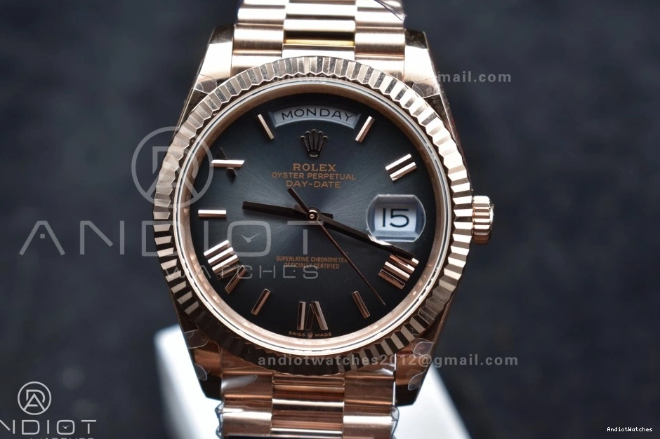 904L Bracelet (Gain President 711 Dial Best RG Weight) 40 Steel QF Edition Ombre DayDate V4 Soft Slate on A2836 0421